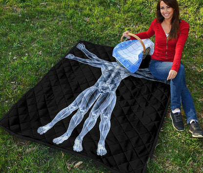 Vitruvian Man X-Ray Print Quilt