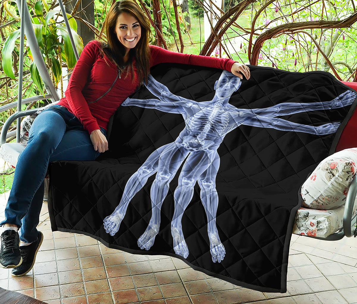 Vitruvian Man X-Ray Print Quilt