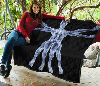 Vitruvian Man X-Ray Print Quilt