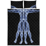 Vitruvian Man X-Ray Print Quilt Bed Set