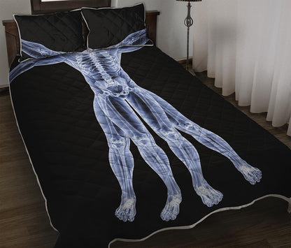Vitruvian Man X-Ray Print Quilt Bed Set
