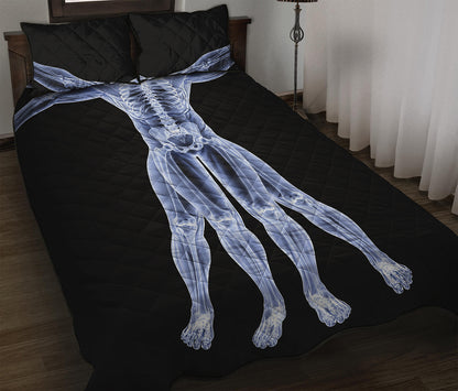 Vitruvian Man X-Ray Print Quilt Bed Set