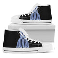 Vitruvian Man X-Ray Print White High Top Sneakers