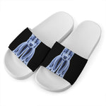 Vitruvian Man X-Ray Print White Slide Sandals