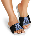 Vitruvian Man X-Ray Print White Slide Sandals