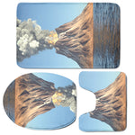 Volcanic Mountain Print 3 Piece Bath Mat Set