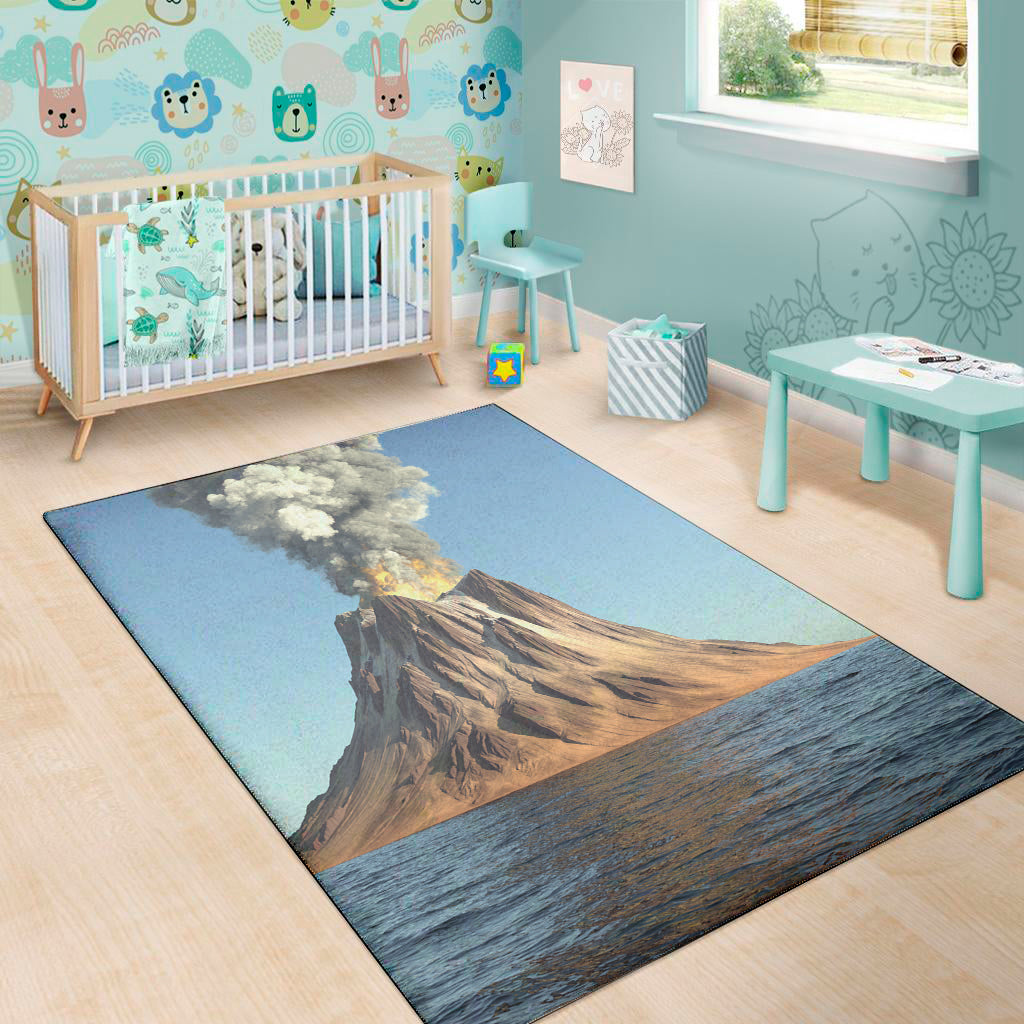 Volcanic Mountain Print Area Rug