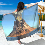 Volcanic Mountain Print Beach Sarong Wrap
