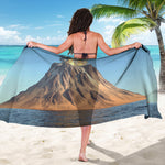 Volcanic Mountain Print Beach Sarong Wrap