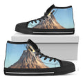 Volcanic Mountain Print Black High Top Sneakers