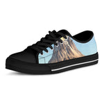 Volcanic Mountain Print Black Low Top Shoes