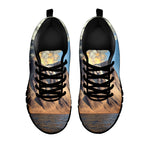 Volcanic Mountain Print Black Sneakers