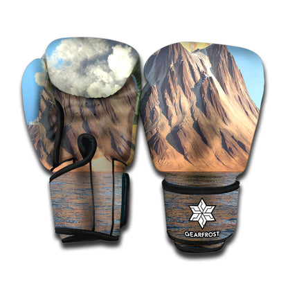 Volcanic Mountain Print Boxing Gloves