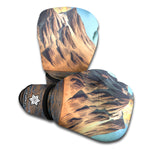 Volcanic Mountain Print Boxing Gloves