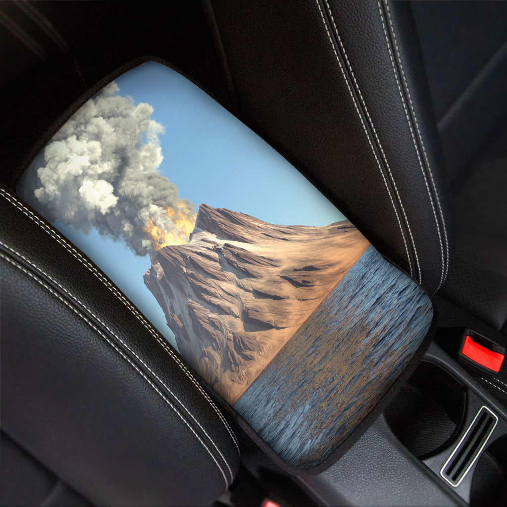 Volcanic Mountain Print Car Center Console Cover