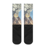 Volcanic Mountain Print Crew Socks