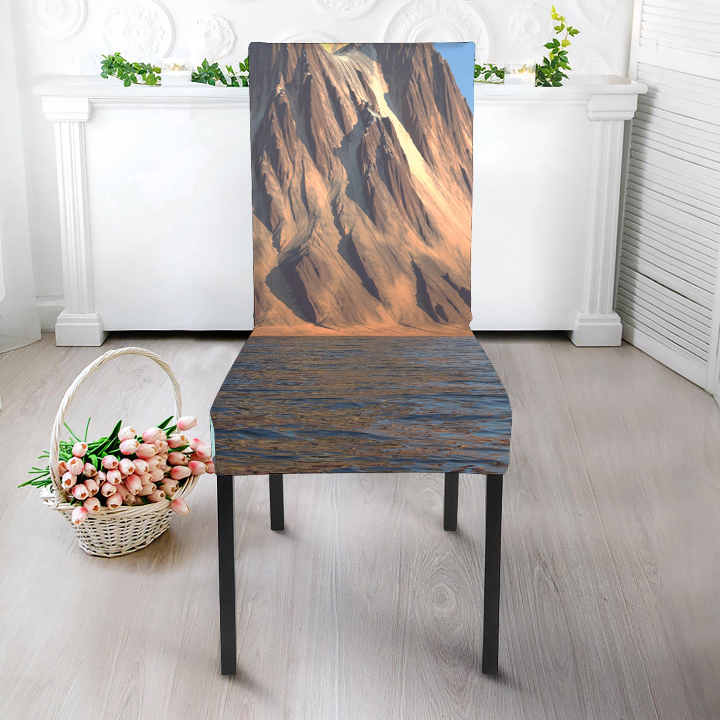 Volcanic Mountain Print Dining Chair Slipcover