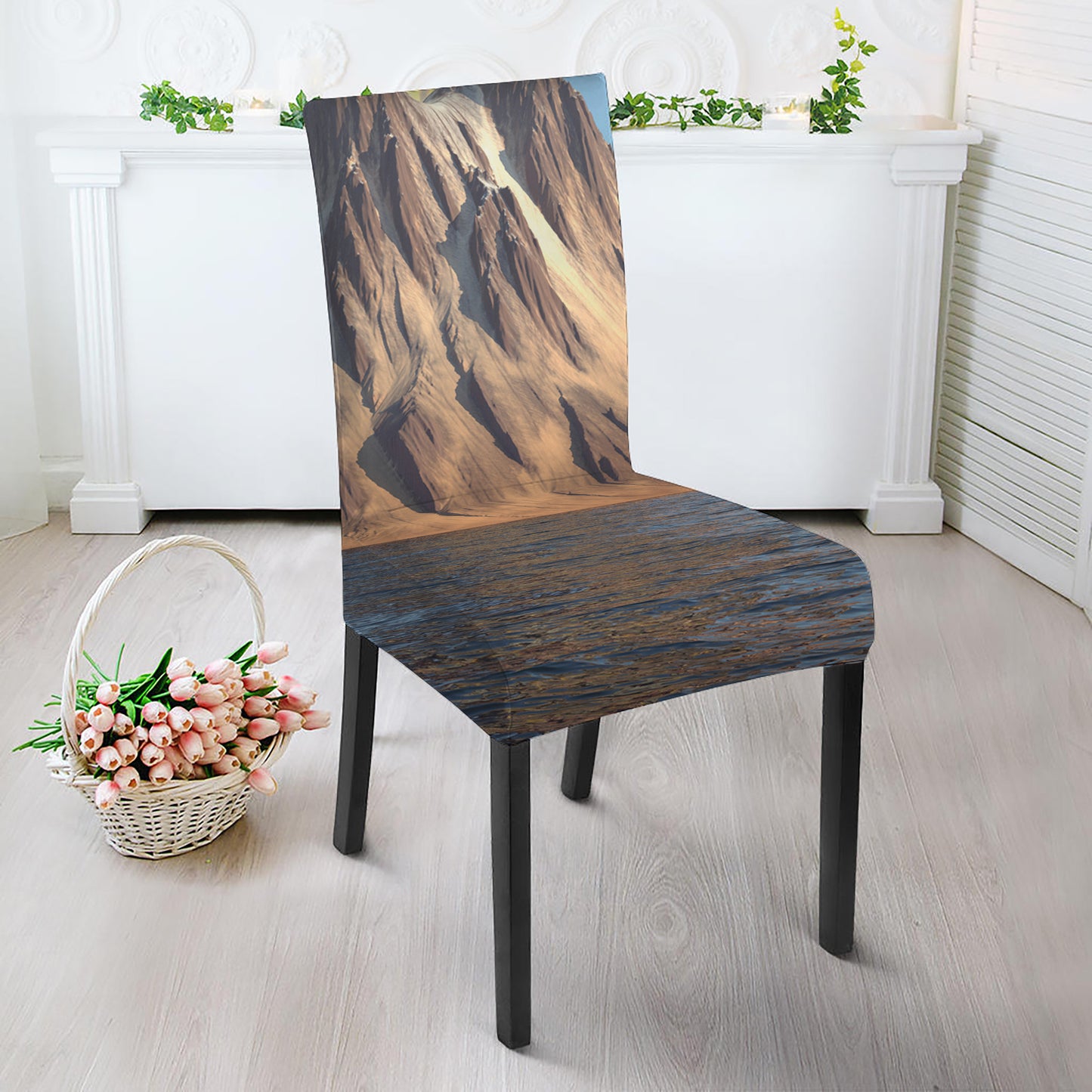 Volcanic Mountain Print Dining Chair Slipcover