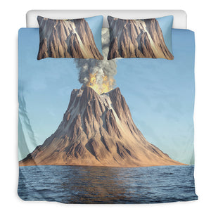 Volcanic Mountain Print Duvet Cover Bedding Set