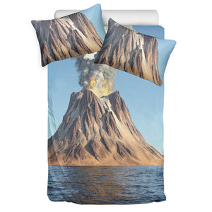 Volcanic Mountain Print Duvet Cover Bedding Set