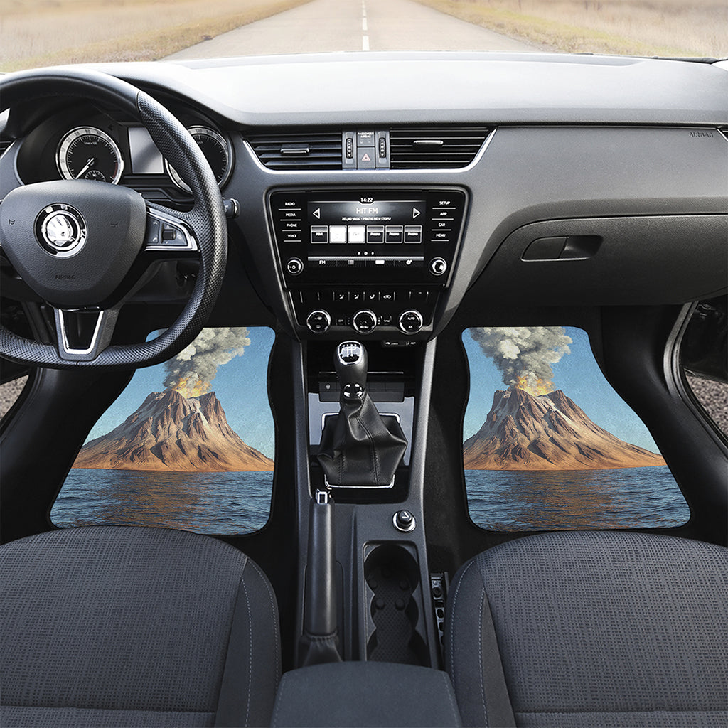 Volcanic Mountain Print Front and Back Car Floor Mats