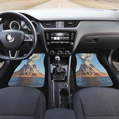 Volcanic Mountain Print Front and Back Car Floor Mats