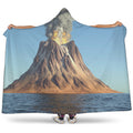 Volcanic Mountain Print Hooded Blanket
