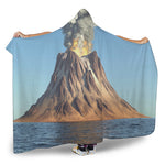 Volcanic Mountain Print Hooded Blanket