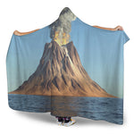 Volcanic Mountain Print Hooded Blanket