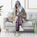 Volcanic Mountain Print Hooded Blanket