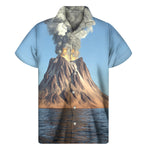 Volcanic Mountain Print Men's Short Sleeve Shirt