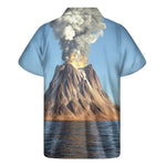 Volcanic Mountain Print Men's Short Sleeve Shirt