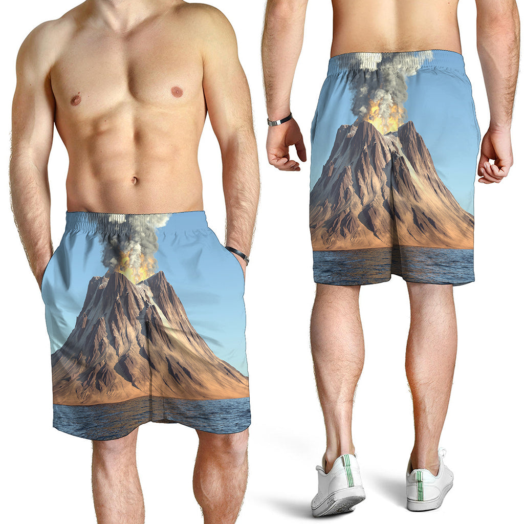 Volcanic Mountain Print Men's Shorts