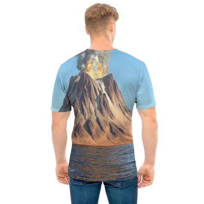 Volcanic Mountain Print Men's T-Shirt