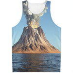 Volcanic Mountain Print Men's Tank Top