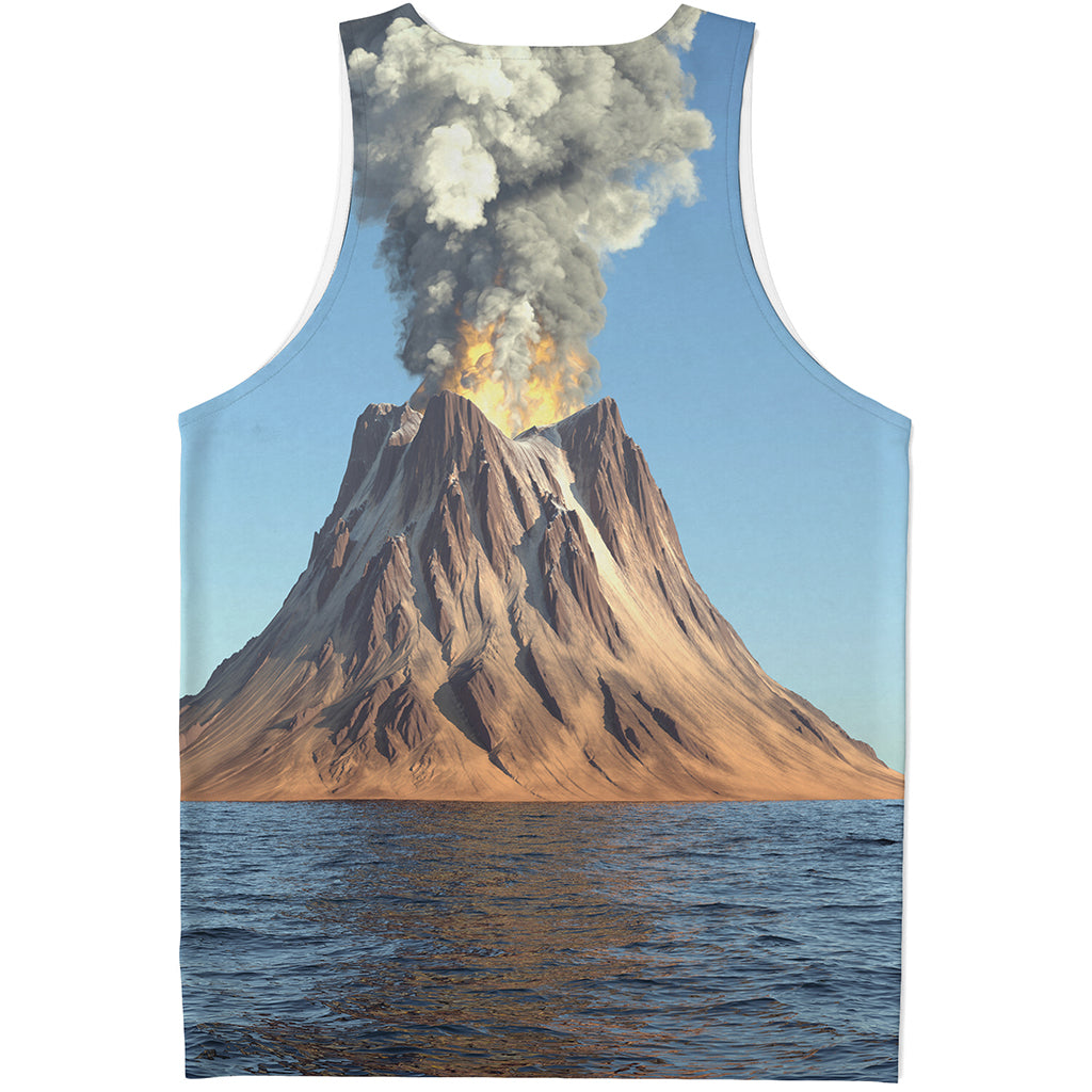 Volcanic Mountain Print Men's Tank Top