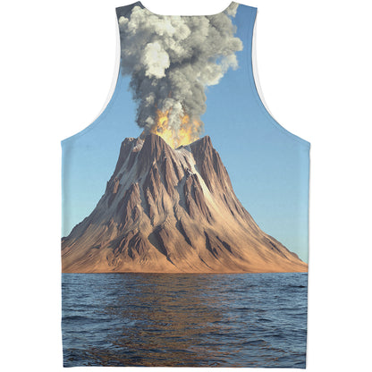 Volcanic Mountain Print Men's Tank Top