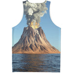 Volcanic Mountain Print Men's Tank Top