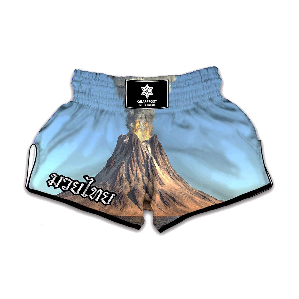 Volcanic Mountain Print Muay Thai Boxing Shorts