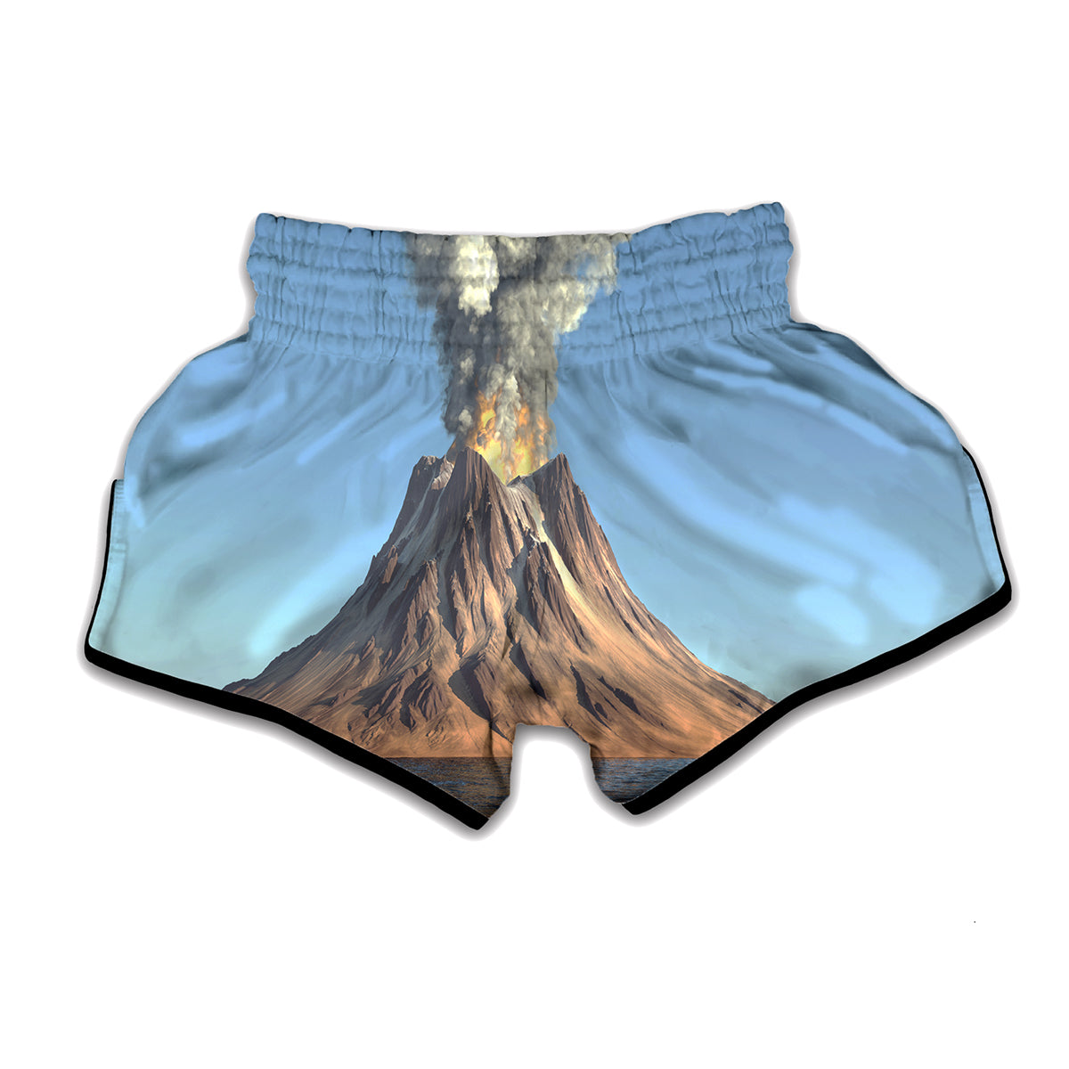 Volcanic Mountain Print Muay Thai Boxing Shorts