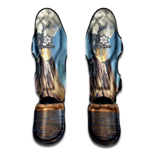 Volcanic Mountain Print Muay Thai Shin Guard