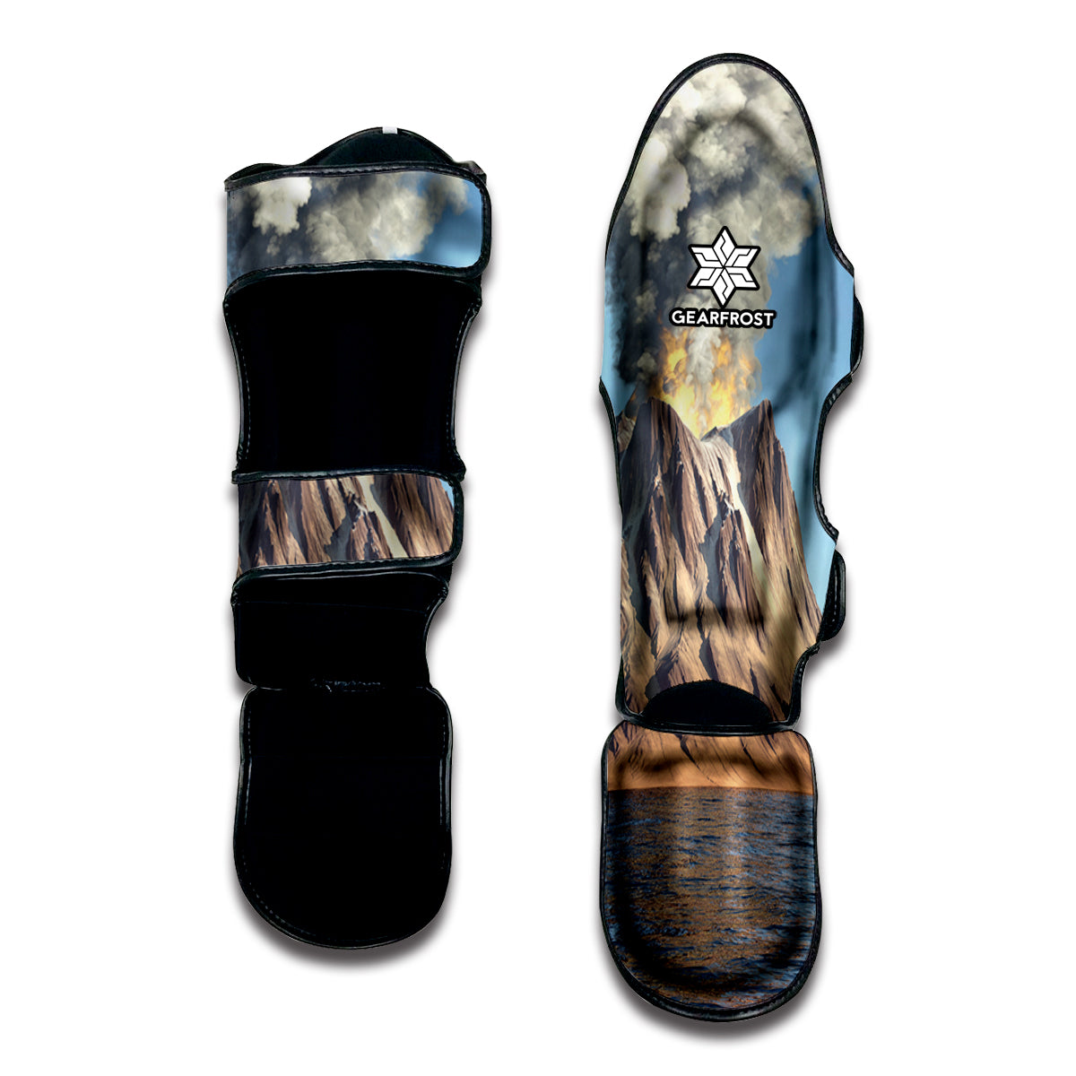 Volcanic Mountain Print Muay Thai Shin Guard