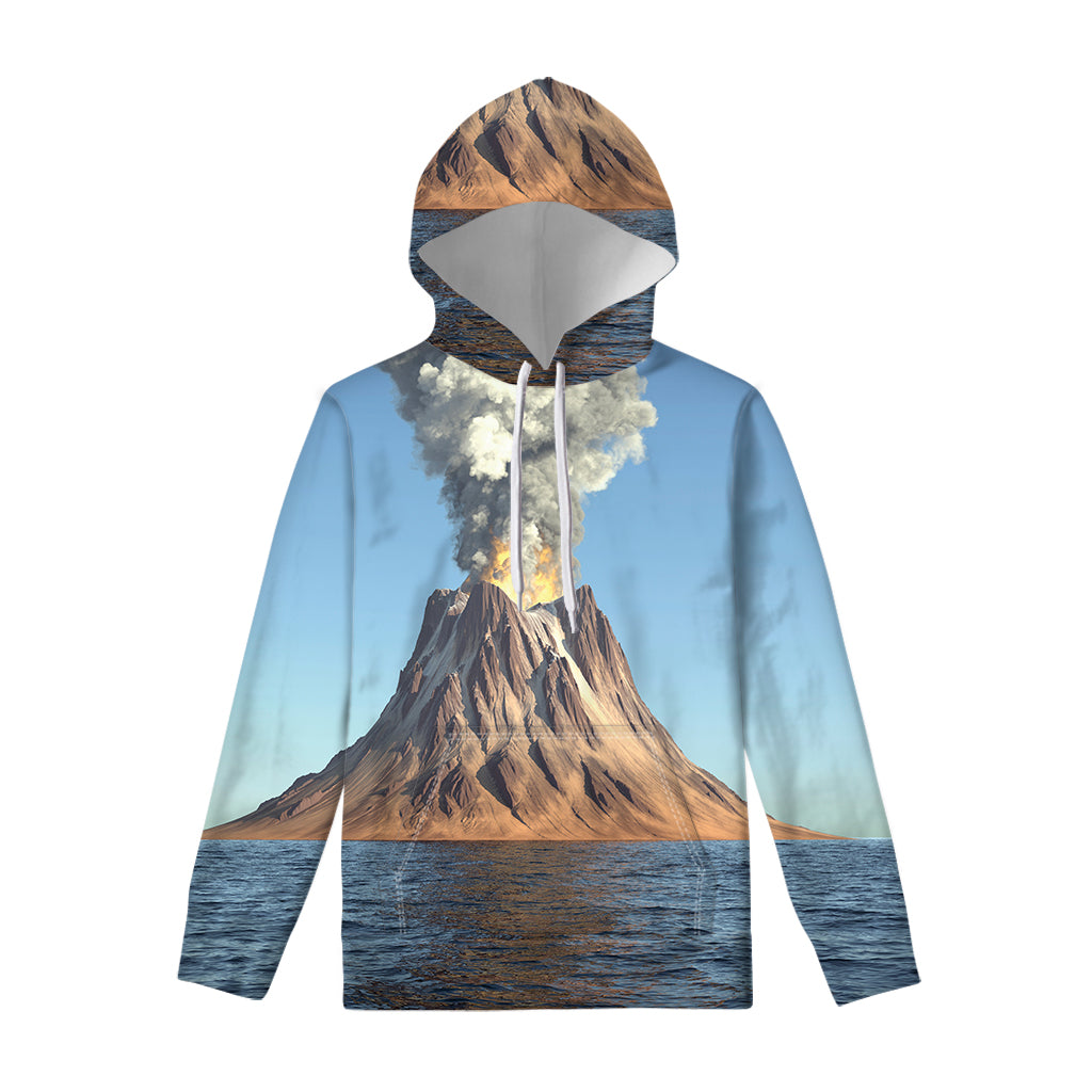 Volcanic Mountain Print Pullover Hoodie
