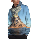 Volcanic Mountain Print Pullover Hoodie