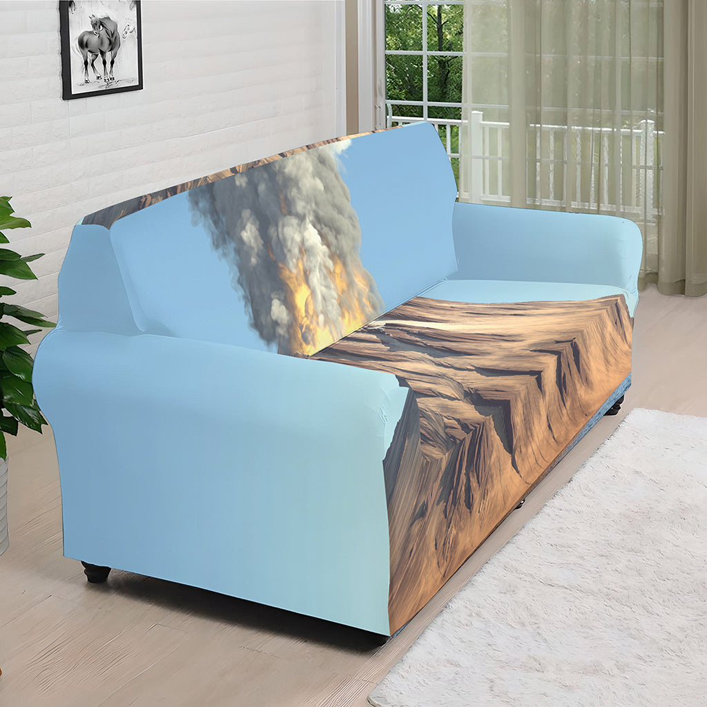 Volcanic Mountain Print Sofa Cover