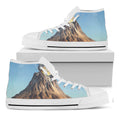 Volcanic Mountain Print White High Top Sneakers