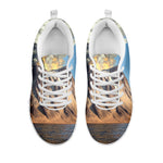 Volcanic Mountain Print White Sneakers