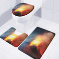 Volcano Eruption Print 3 Piece Bath Mat Set
