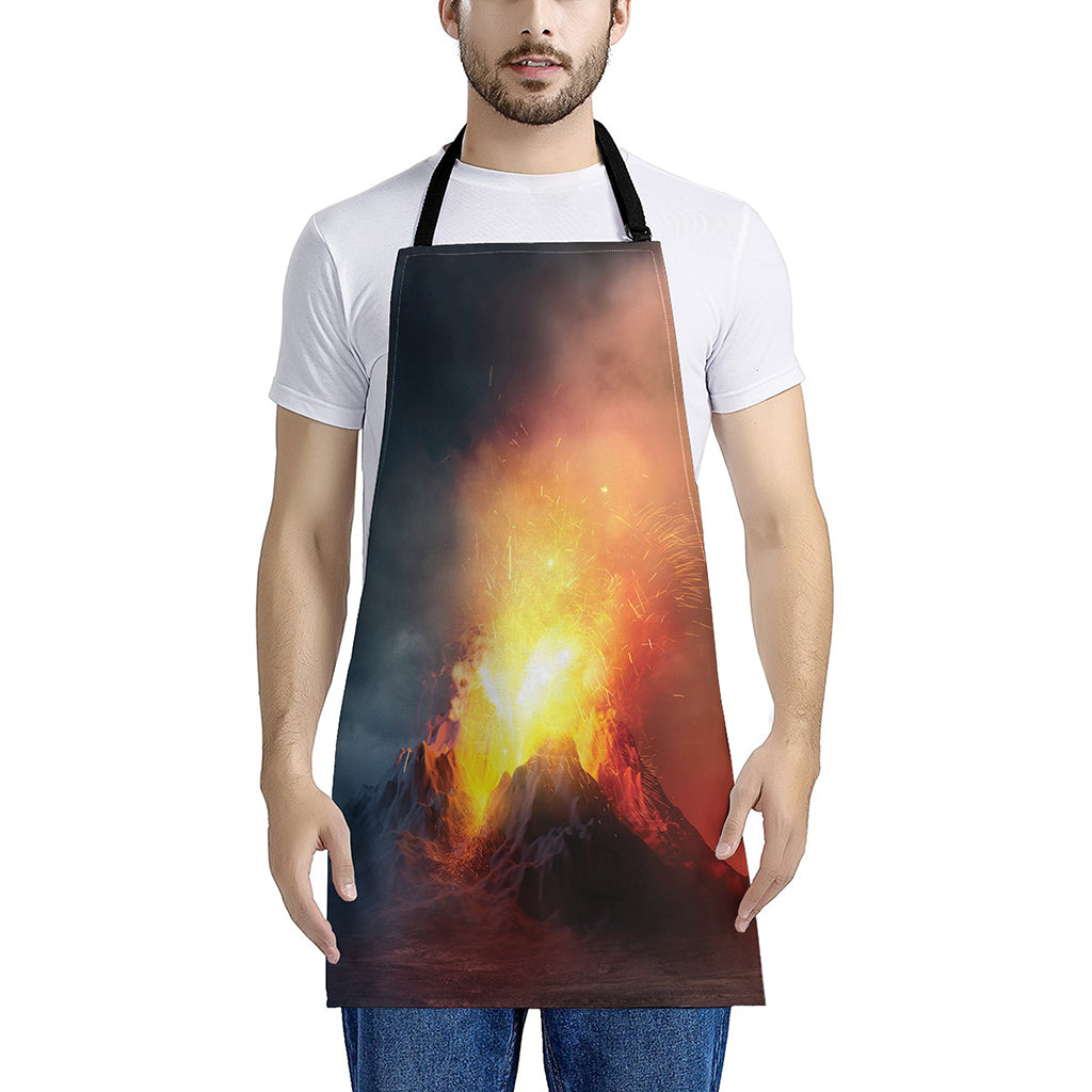 Volcano Eruption Print Apron