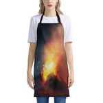 Volcano Eruption Print Apron